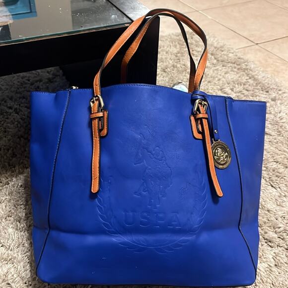 🎉 US Polo Assn royal blue tote bag! Retail $180 - Picture 2 of 11